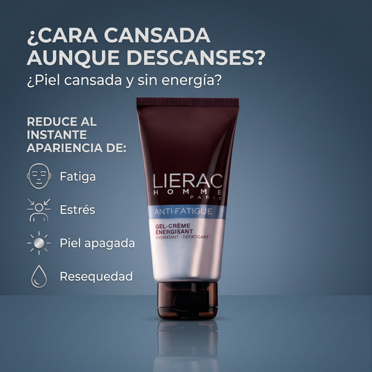 LIERAC Homme Gel Facial Antifatiga Hombre Hidratante Energizante 50 ml