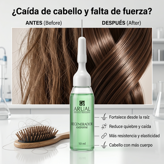 ARUAL Ampolletas Anticaída Regeneradoras Con Queratina Tratamiento Intensivo Fortalecedor Para Cabello Débil Quebradizo y Dañado 8 Ampolletas de 10ml