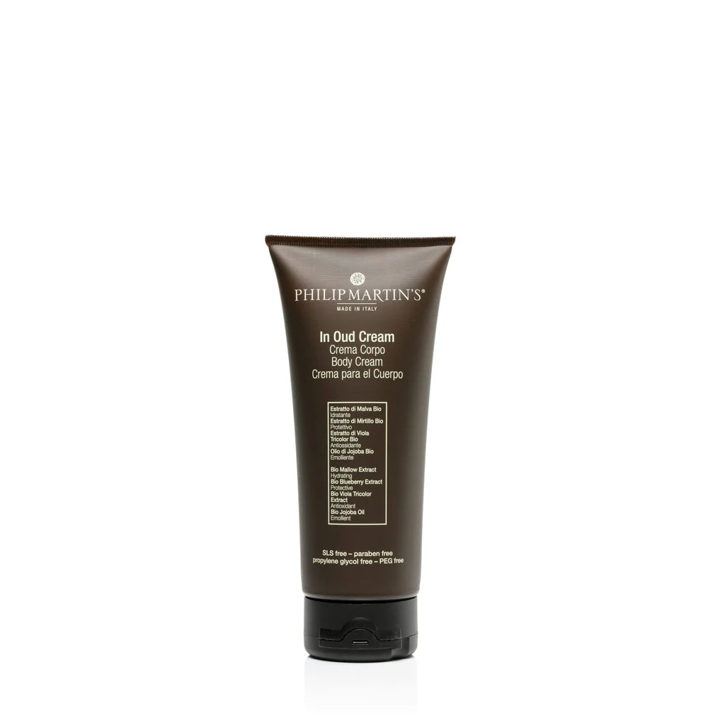 PHILIP MARTIN’S In Oud Crema Corporal: Hidratación corporal con fragancia amaderada.