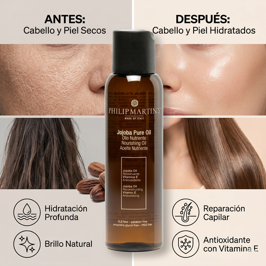 Philip Martin’s Jojoba Pure Oil 100ml | Hidratación Premium para Cabello, Barba y Piel Tratamiento Capilar