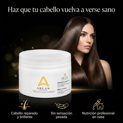 ARUAL Mascarilla Capilar con Aceite de Argán para Cabello Seco y Dañado Hidratación Profunda Elasticidad Brillo y Efecto Sedoso
