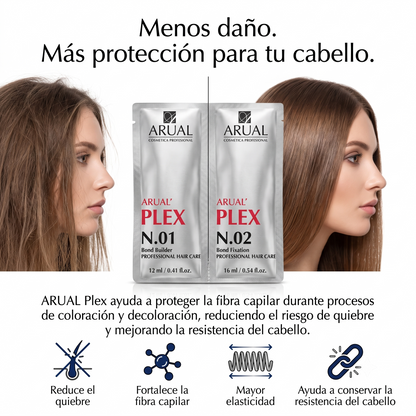 ARUAL Plex Reparador de Fibra Capilar Profesional | Protección Durante Coloración y Decoloración