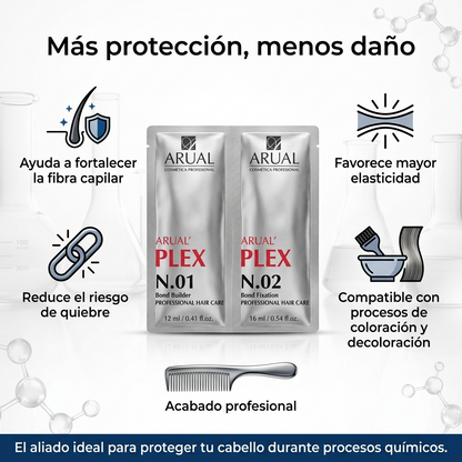 ARUAL Plex Reparador de Fibra Capilar Profesional | Protección Durante Coloración y Decoloración