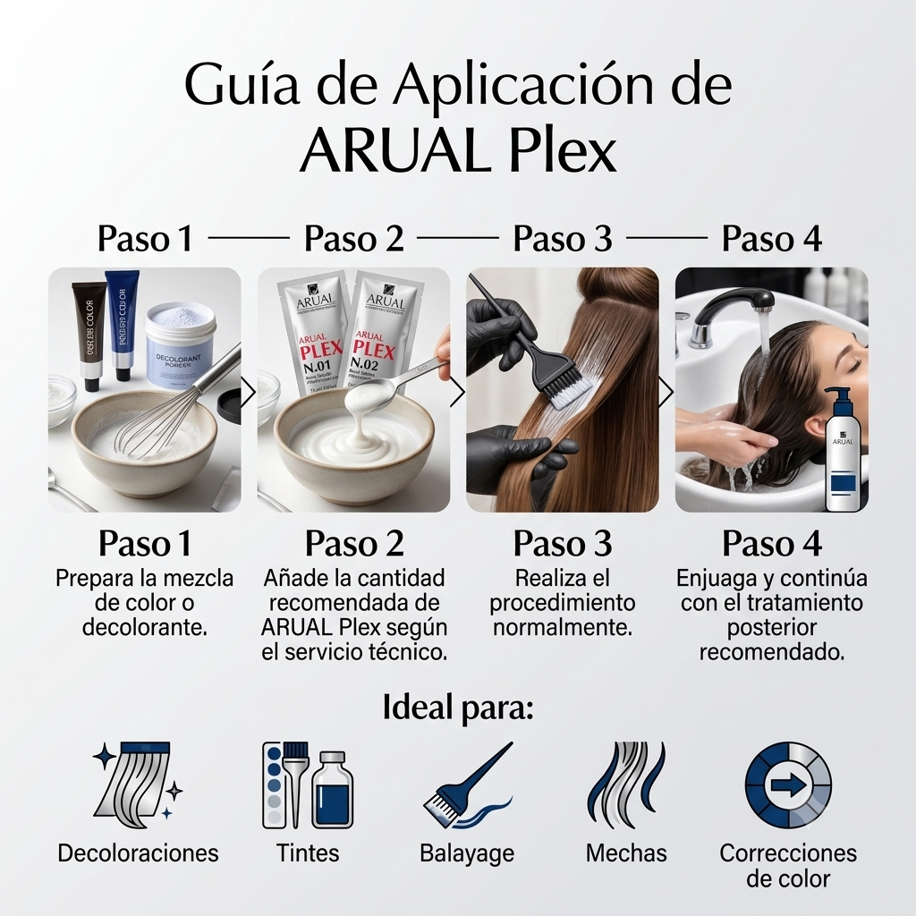 ARUAL Plex Reparador de Fibra Capilar Profesional | Protección Durante Coloración y Decoloración