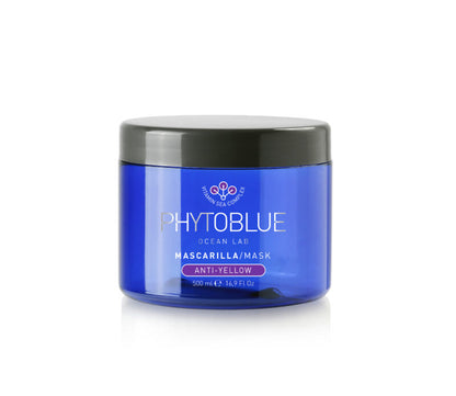 PHYTOBLUE Mascarilla Anti Amarillo Tamaño Profesional | Anti Yellow Hair Mask para Cabello Rubio, Decolorado y Platinado | Matizador Violeta con Hidratación y Nutrición Intensiva