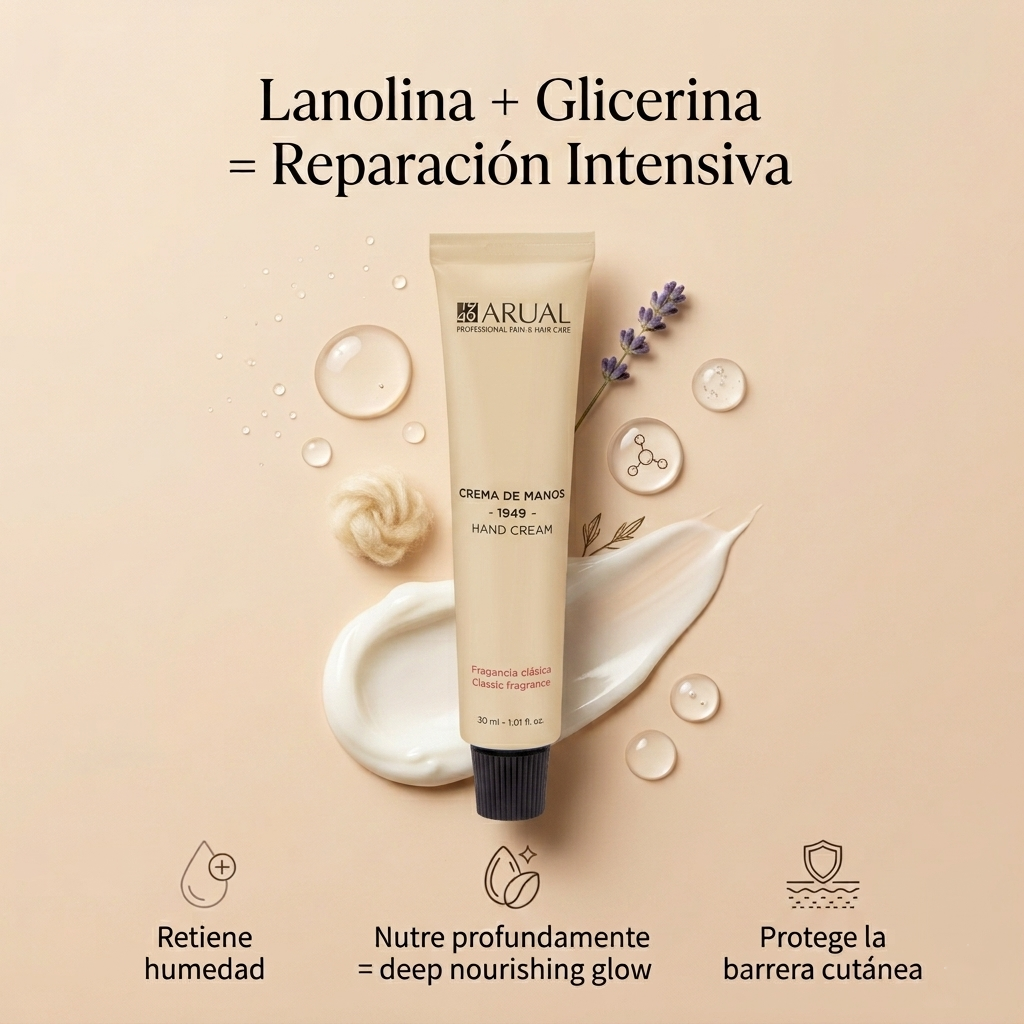 ARUAL Crema Manos Clásica: Hidratación Reparadora para Manos Secas y Agrietadas Sin Sensación Grasosa