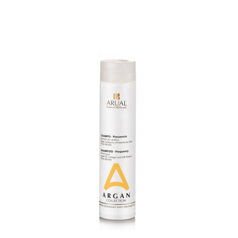 ARUAL Argan Collection Shampoo de Frecuencia: Uso diario con nutrición ligera y suavidad inmediata.