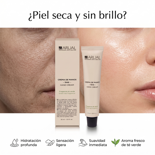 ARUAL Crema Hidratante para Manos Té Verde | Repara, Humecta y Protege la Piel Seca