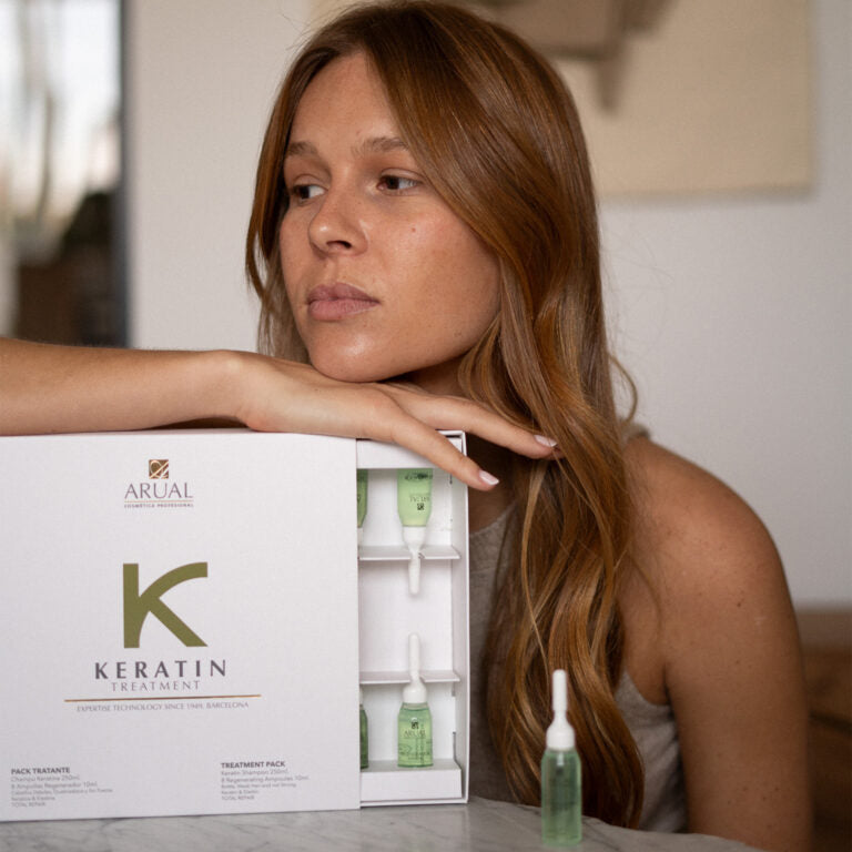 ARUAL Pack Tratamiento Keratin (Shampoo + Ampollas): Rutina reparadora completa para reforzar y dar brillo.