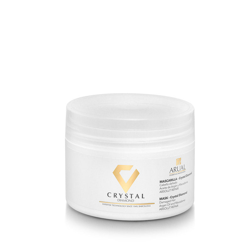ARUAL Crystal Diamond Mascarilla: Nutrición profunda y reparación para puntas y medios castigados.