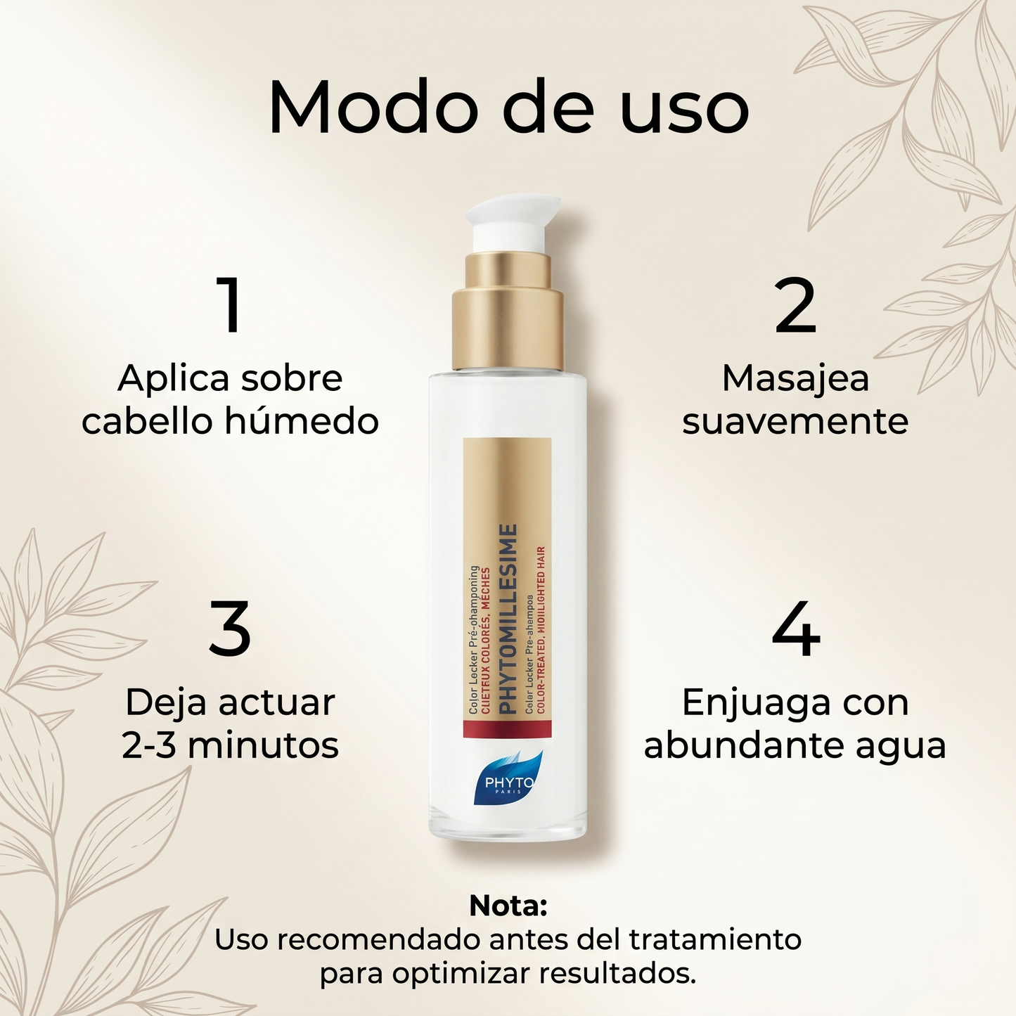 PHYTO PARIS Phytomillesime Color Locker Pre-Shampoo para Cabello Teñido | Protector del Color y Fijador de Pigmentos