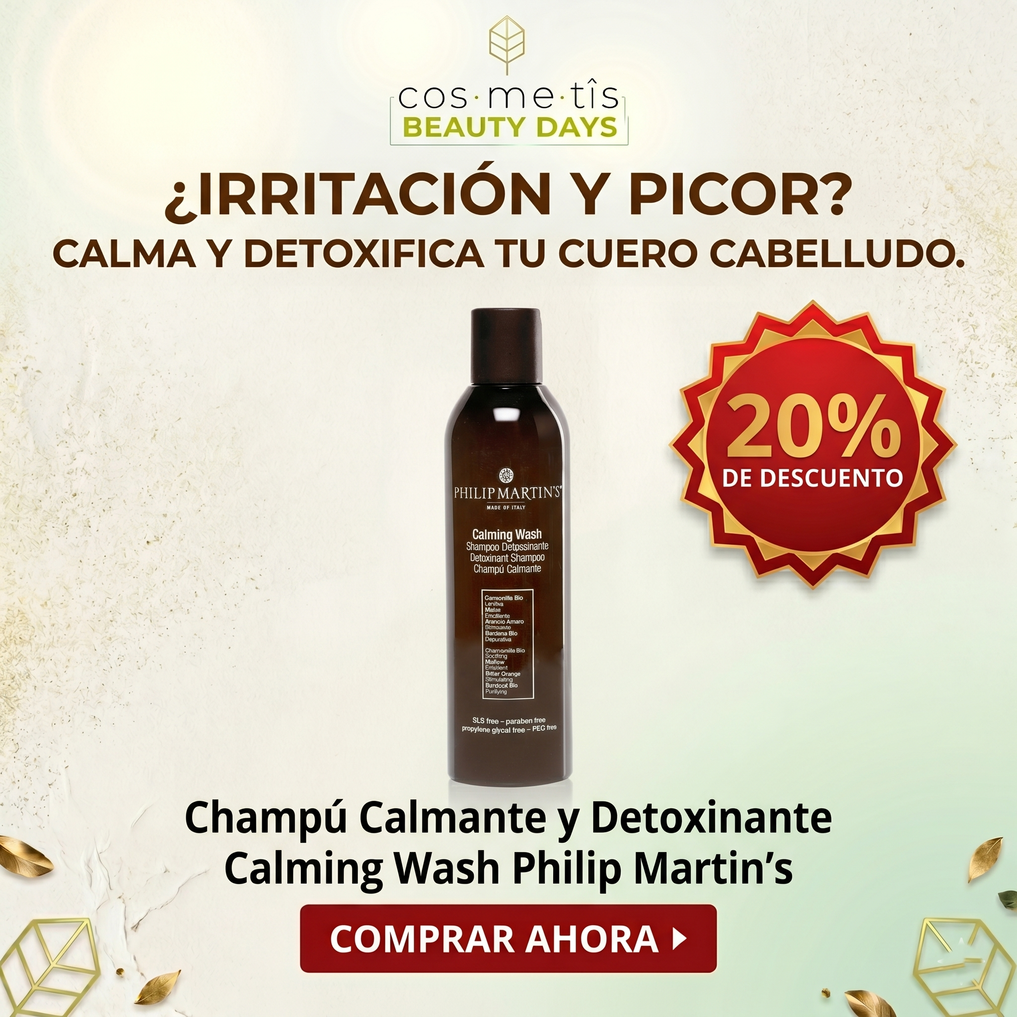 Philip Martin’s Calming Wash Shampoo Calmante Detox para Cuero Cabelludo Sensible 250 ml