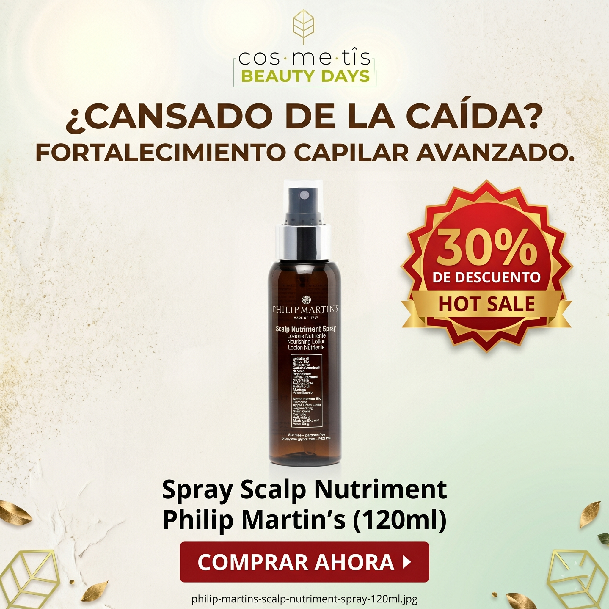 Philip Martin’s Scalp Nutriment Spray Anticaída | Tratamiento Capilar Profesional para Fortalecer y Estimular el Crecimiento del Cabello