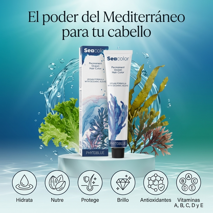 PHYTOBLUE Sea Color Tinte Permanente Profesional Para Cabello Vegano Sin PPD
