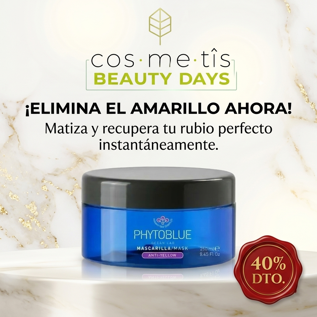 PHYTOBLUE Anti Yellow Hair Mask | Mascarilla Matizadora Violeta Para Cabello Rubio, Blanco y con Canas | Neutralizador de Tonos Amarillos con Hidratación y Suavidad Profesional