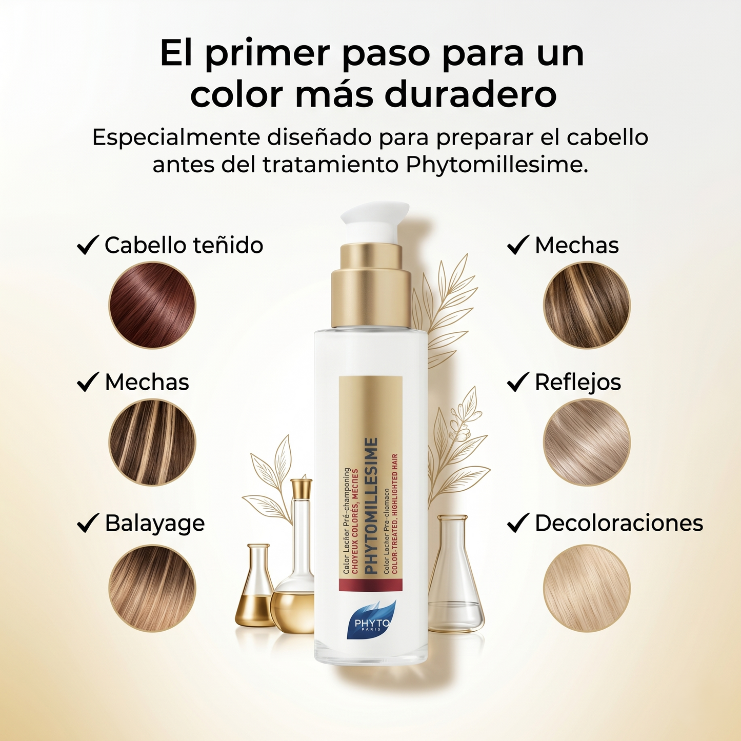 PHYTO PARIS Phytomillesime Color Locker Pre-Shampoo para Cabello Teñido | Protector del Color y Fijador de Pigmentos