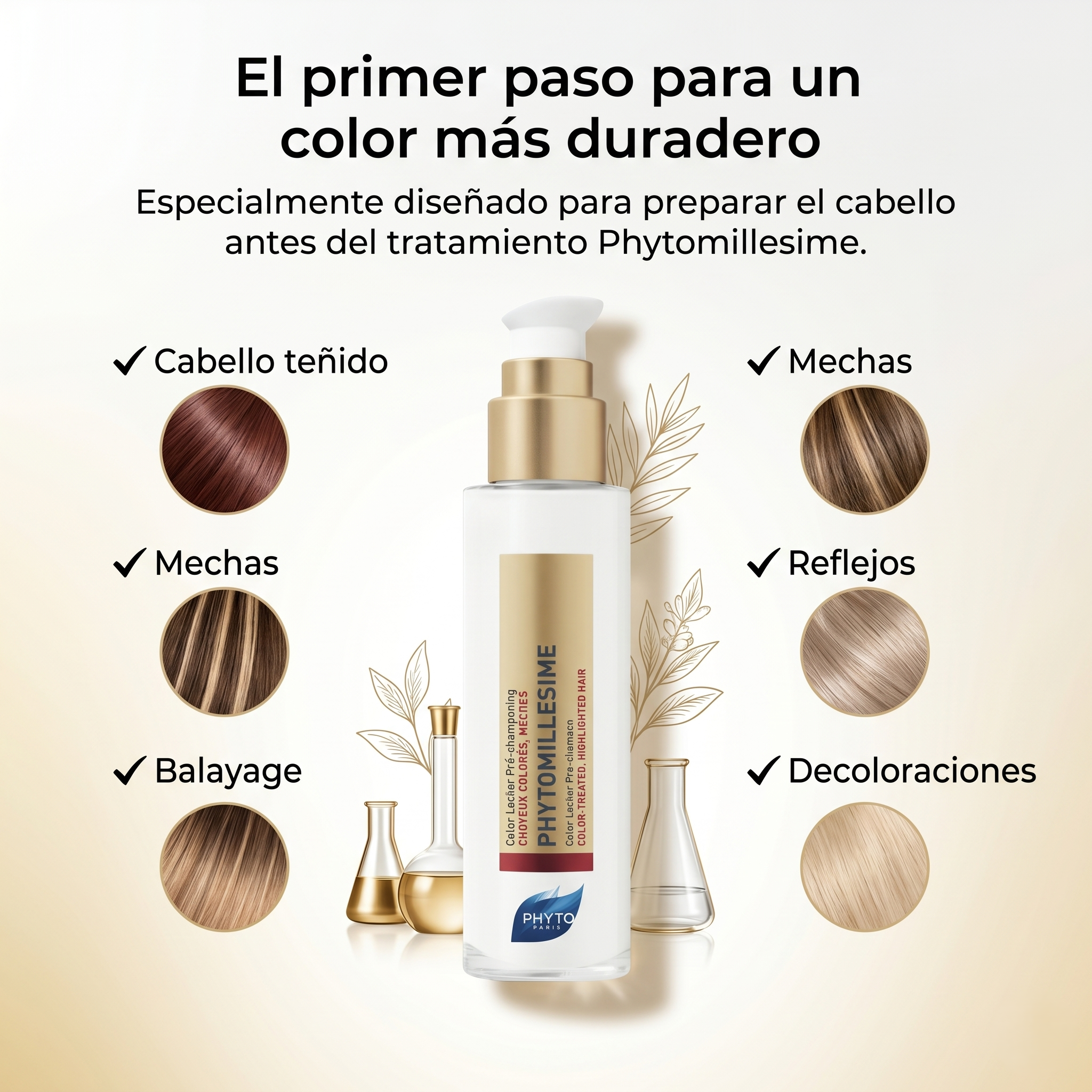 PHYTO PARIS Phytomillesime Color Locker Pre-Shampoo para Cabello Teñido | Protector del Color y Fijador de Pigmentos