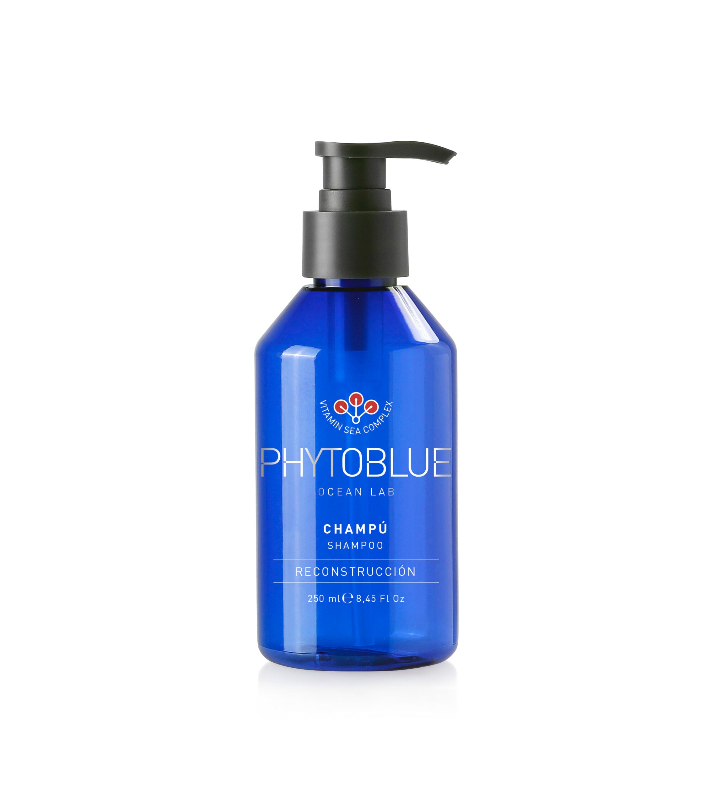PHYTOBLUE Shampoo Reconstrucción: Limpieza reparadora que fortalece la fibra y ayuda a reconstruir cabello dañado.