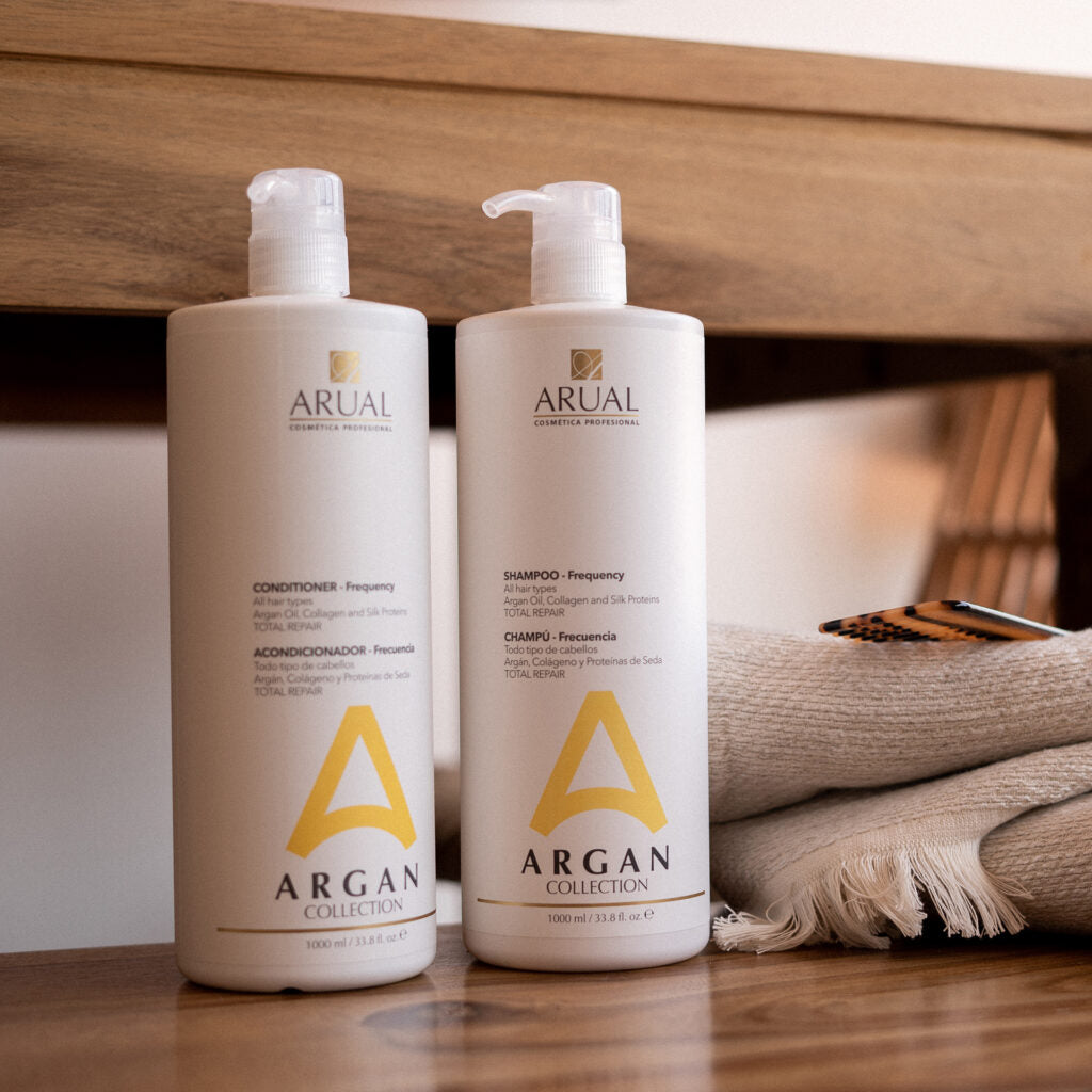 ARUAL Argan Frecuencia Shampoo TAMAÑO PROFESIONAL: Limpieza diaria suave con nutrición ligera para todo tipo de cabello.