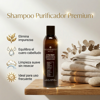 PHILIP MARTIN’S In Oud Wash Shampoo Purificador 250ml | Limpieza sensorial y brillo