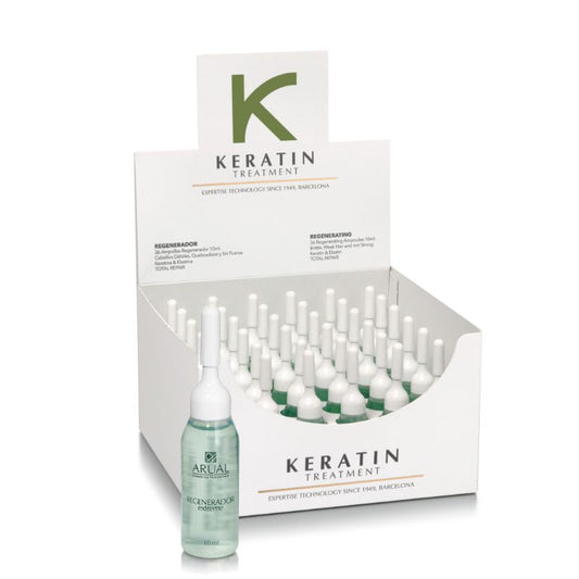 ARUAL Keratin Treatment Regenerador Ampolletas TAMAÑO PROFESIONAL: Tratamiento reparador de fibra; fortalece cabellos sensibilizados.