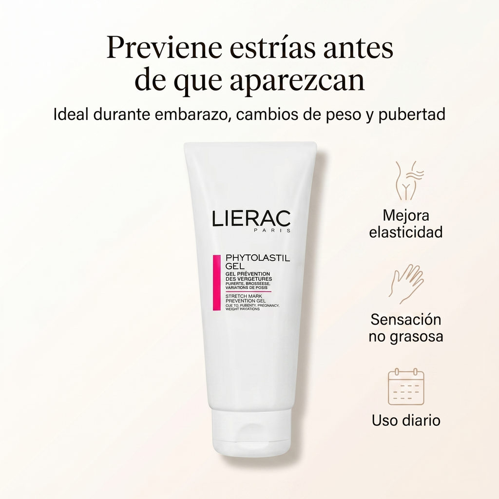 LIERAC Phytolastil Gel Anti Estrías Preventivo Embarazo Mejora Elasticidad y Firmeza de la Piel Crema Corporal Reafirmante