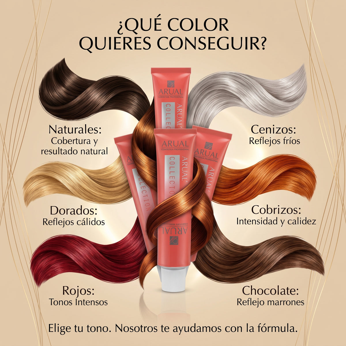 ARUAL Collection Tinte Profesional Permanente + Oxidante | Cobertura Total y Brillo Intenso