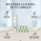 ARUAL Total Repair Kit con Keratina | Shampoo Reparador 250 ml + 8 Ampolletas Fortalecedoras | Tratamiento Capilar para Cabello Dañado, Débil y Quebradizo