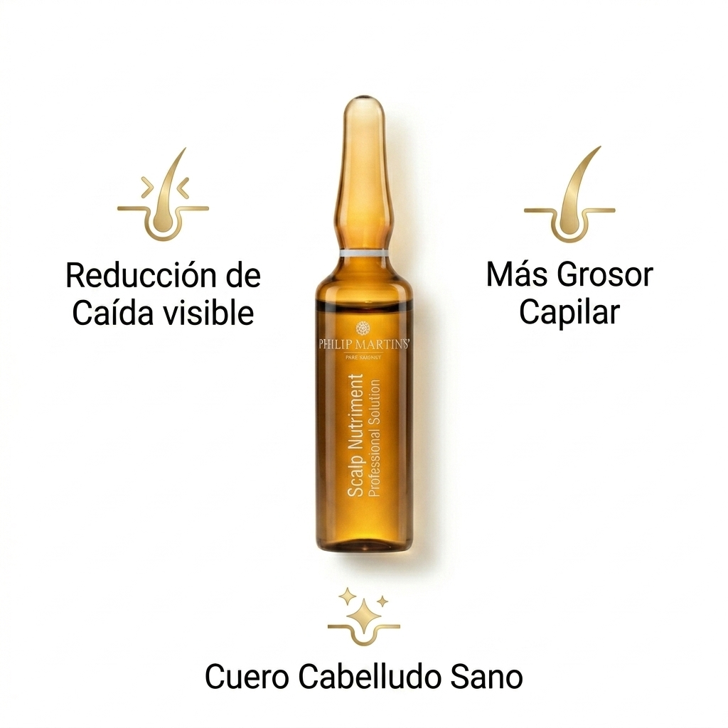 Philip Martin's Scalp Nutriment Professional - Tratamiento Anti-Caída Capilar Profesional, Ampollas para Cabello Fino y Debilitado por Estrés (Ortiga Orgánica, Células Madre), 12 Piezas, Made in Italy