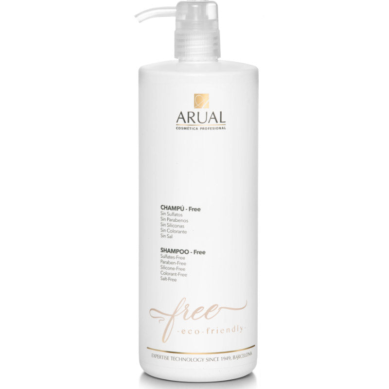 ARUAL Free Shampoo TAMAÑO PROFESIONAL: Shampoo sin sulfatos ni siliconas; ideal para post-alisado o keratina.