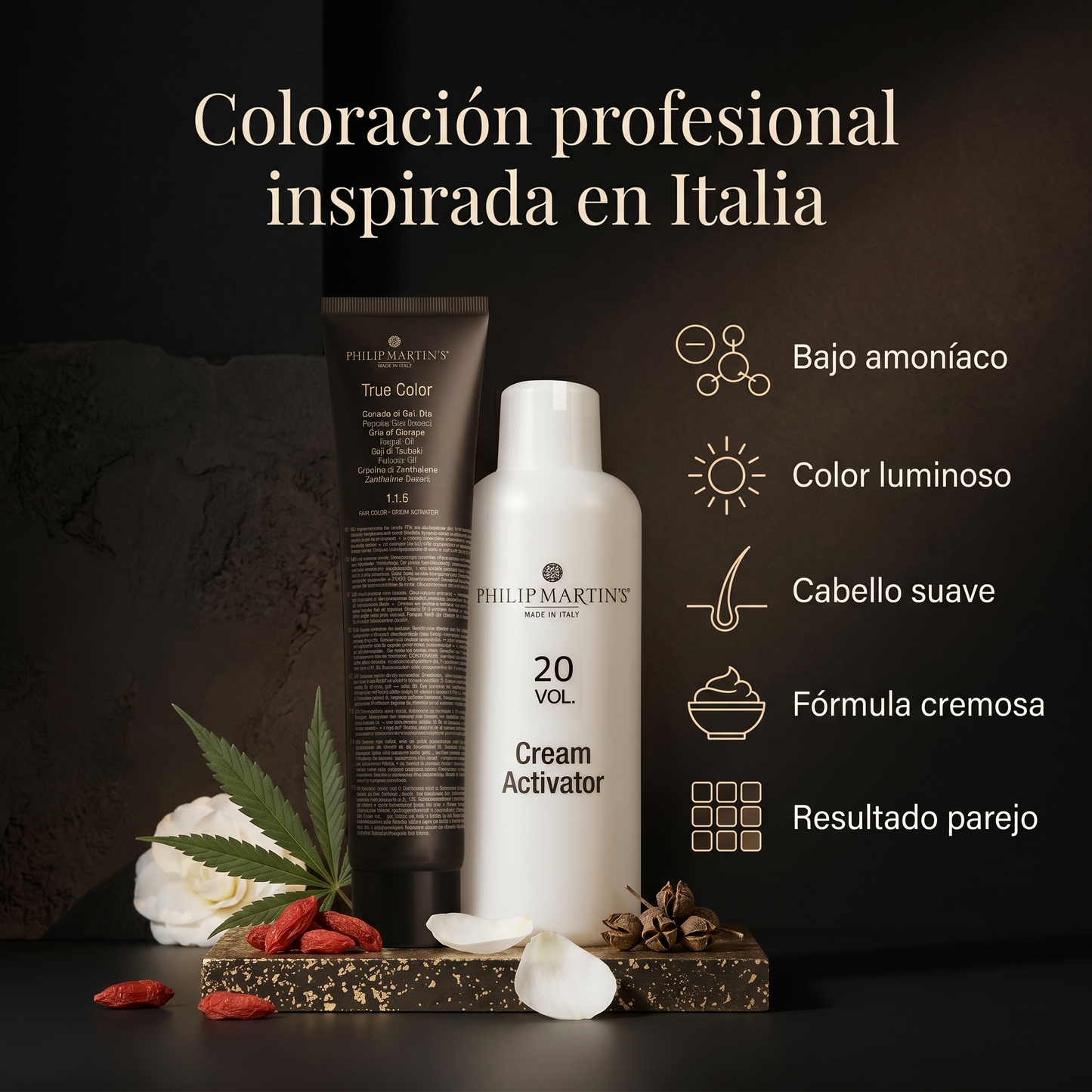 PHILIP MARTIN’S True Color Tinte Profesional Permanente 100% Cobertura Canas
