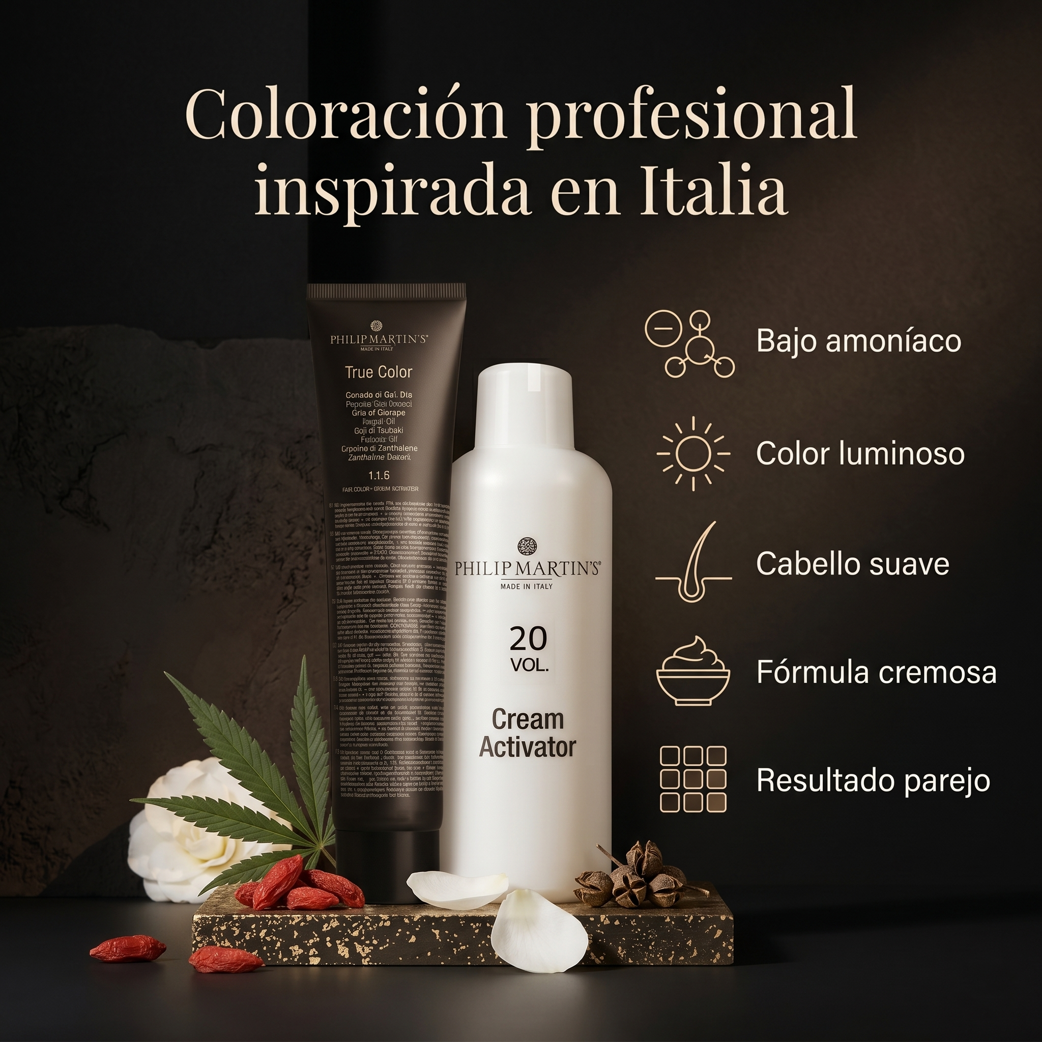 PHILIP MARTIN’S True Color Tinte Profesional Permanente 100% Cobertura Canas