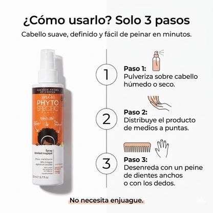 PHYTO PARIS Phytospecific Spray Desenredante Niños Cabello Rizado u Ondulado 250 ml – Anti Nudos, Suavizante, Sin Peso