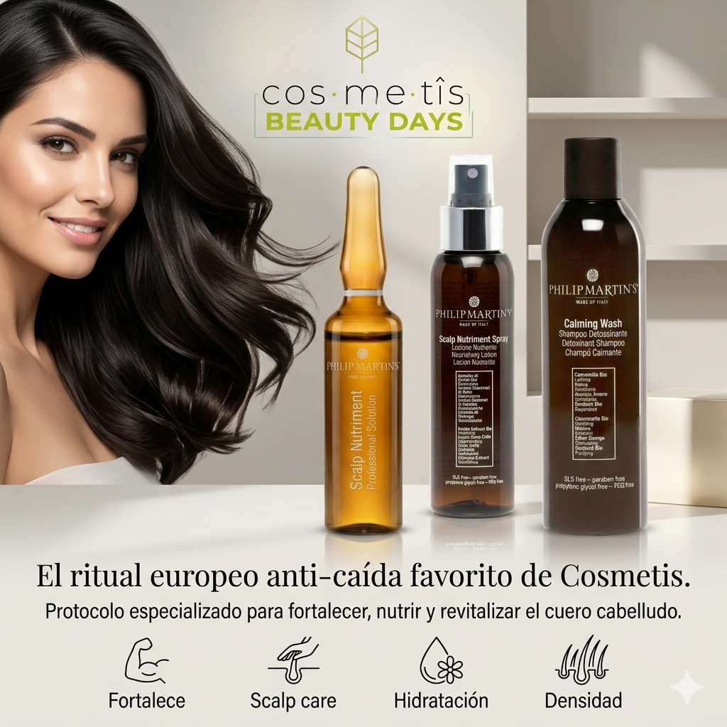 PHILIP MARTIN’S Protocolo Anti-Caída Premium para Cabello Débil y Caída del Cabello | Tratamiento Capilar Profesional con Ampolletas, Scalp Spray y Shampoo Calmante para Fortalecer, Nutrir y Estimular el Crecimiento