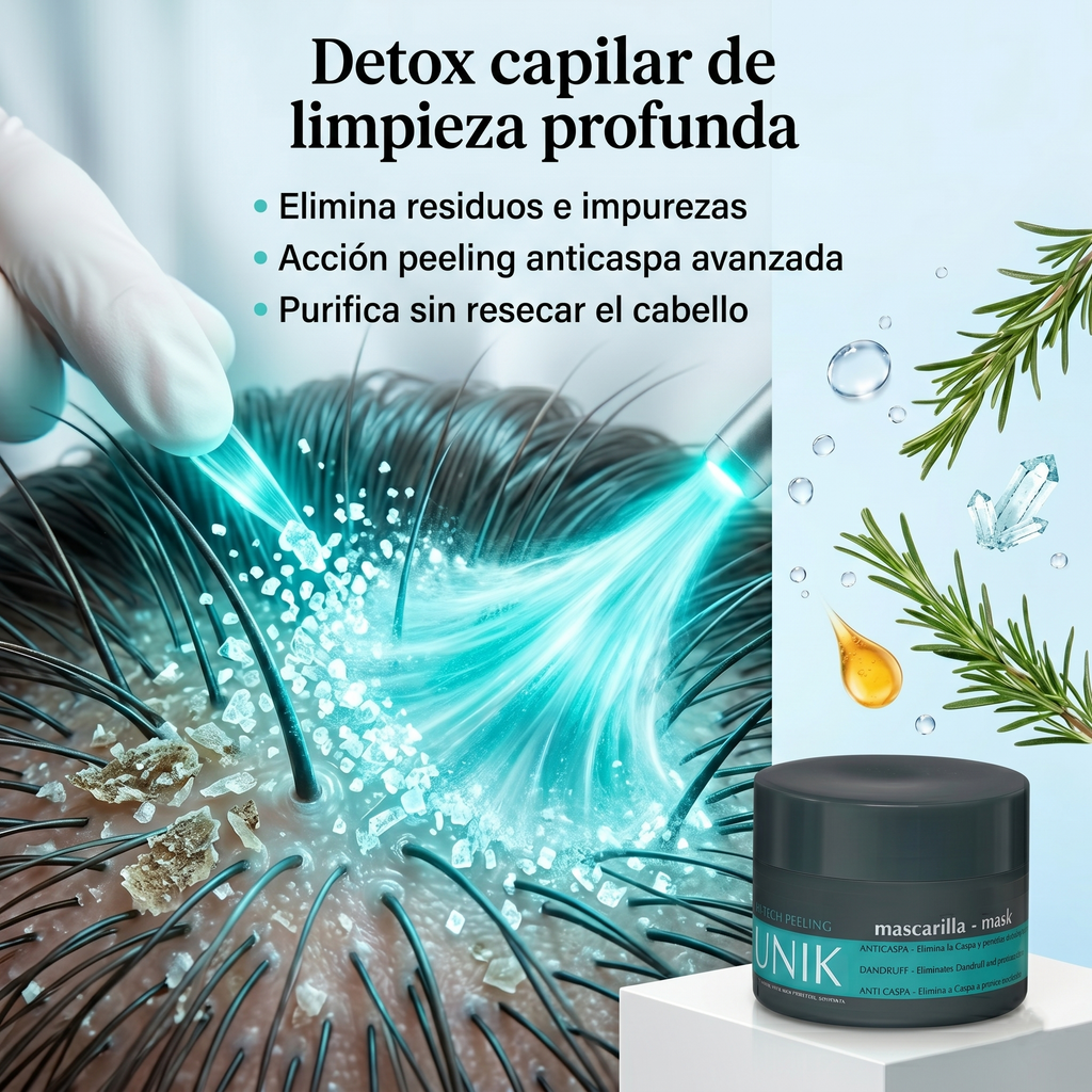 ARUAL UNIK Hi-Tech Mascarilla Peeling Anticaspa Detox Capilar