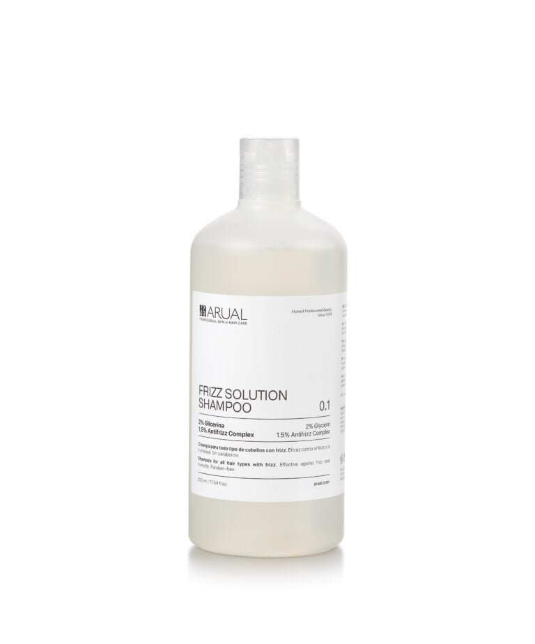 ARUAL Frizz Solution Shampoo: Limpieza que controla el encrespamiento y mejora la manejabilidad.