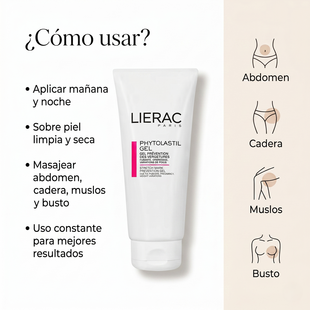 LIERAC Phytolastil Gel Anti Estrías Preventivo Embarazo Mejora Elasticidad y Firmeza de la Piel Crema Corporal Reafirmante