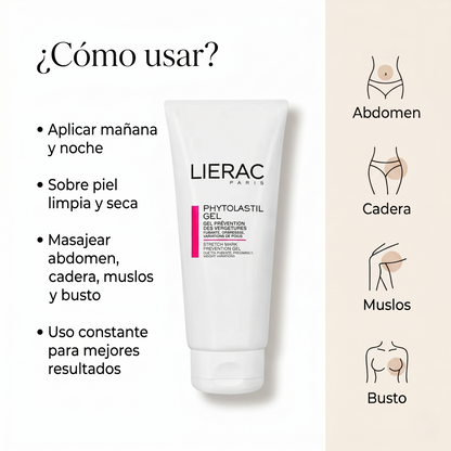 LIERAC Phytolastil Gel Anti Estrías Preventivo Embarazo Mejora Elasticidad y Firmeza de la Piel Crema Corporal Reafirmante