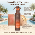 ARUAL Protector Solar SPF 50+ Spray Dermatológico Resistente al Agua Protección UVA UVB Para Piel Sensible Acabado Invisible 200 Ml