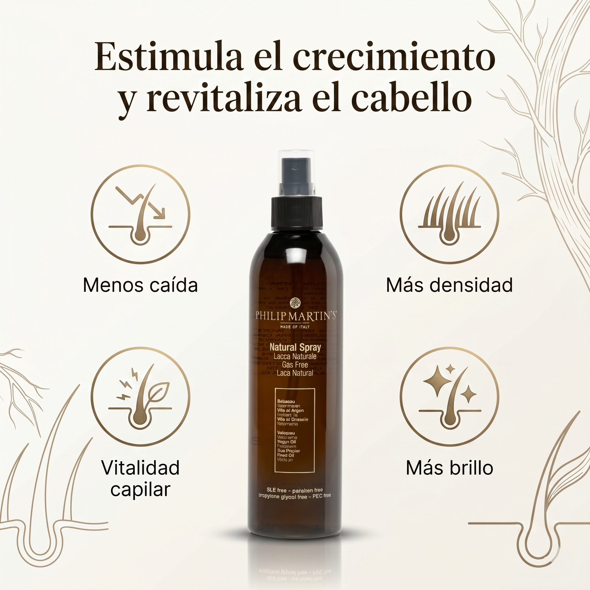 Philip Martin’s Scalp Nutriment Spray Anticaída | Loción Capilar Profesional para Fortalecer y Estimular el Crecimiento del Cabello