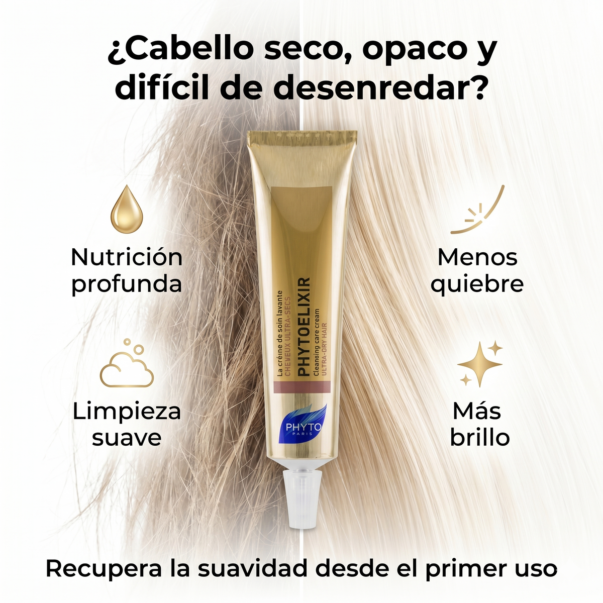 PHYTO PARIS Phytoelixir Crema Lavante Nutritiva para Cabello Muy Seco e Hidratación Profunda