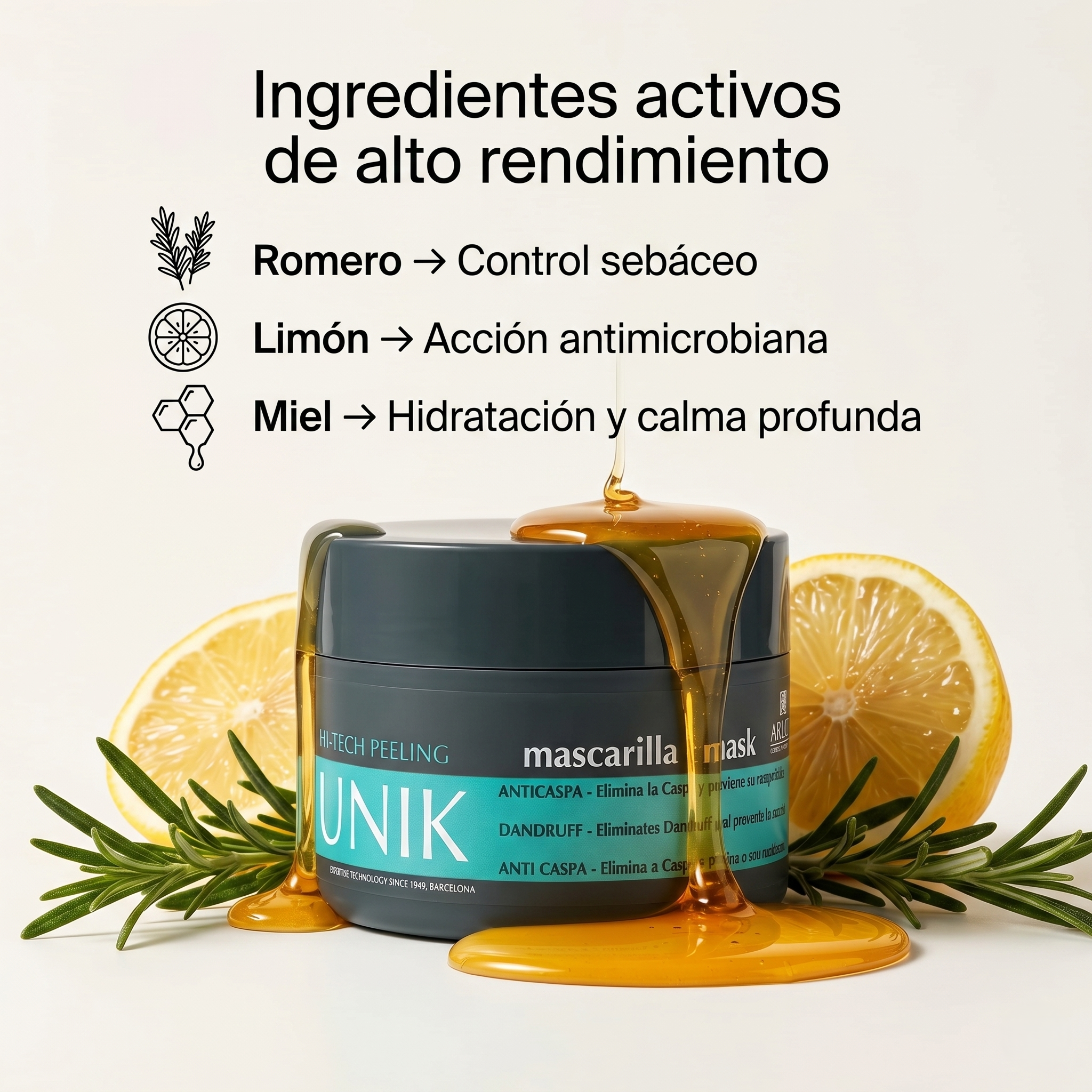ARUAL UNIK Hi-Tech Mascarilla Peeling Anticaspa Detox Capilar
