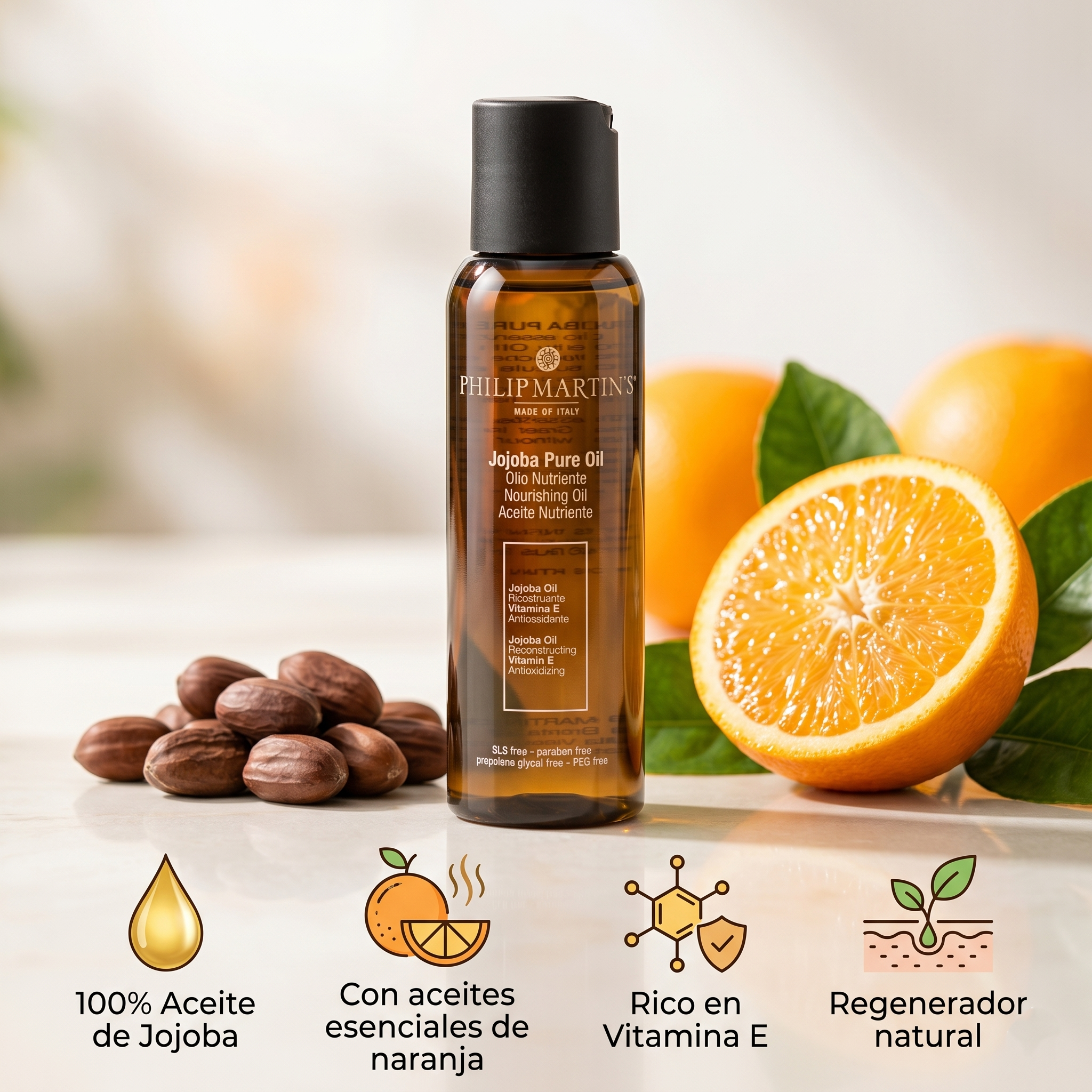 Philip Martin’s Jojoba Pure Oil 100ml | Hidratación Premium para Cabello, Barba y Piel Tratamiento Capilar