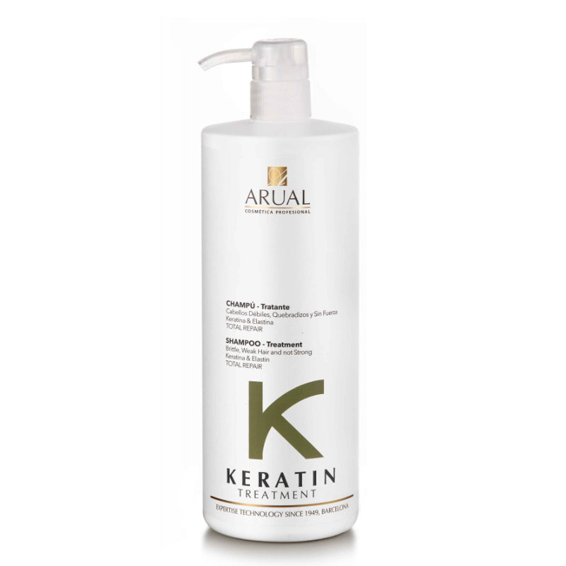 ARUAL Keratin Treatment Shampoo Tratante TAMAÑO PROFESIONAL: Limpieza que refuerza y prepara el cabello para tratamientos.