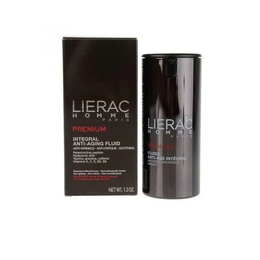 LIERAC Homme Premium: Tratamiento masculino antiedad global que aporta firmeza, hidratación y mejora visible de la textura. Crema facial.
