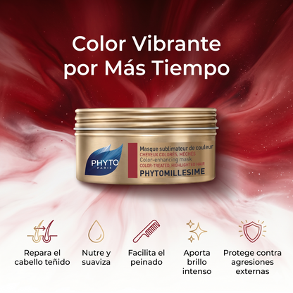 PHYTO Paris Phytomillesime Mascarilla Antioxidante para Cabello Teñido y con Mechas | Tratamiento Reparador e Hidratante que Nutre, Protege y Prolonga la Intensidad del Color