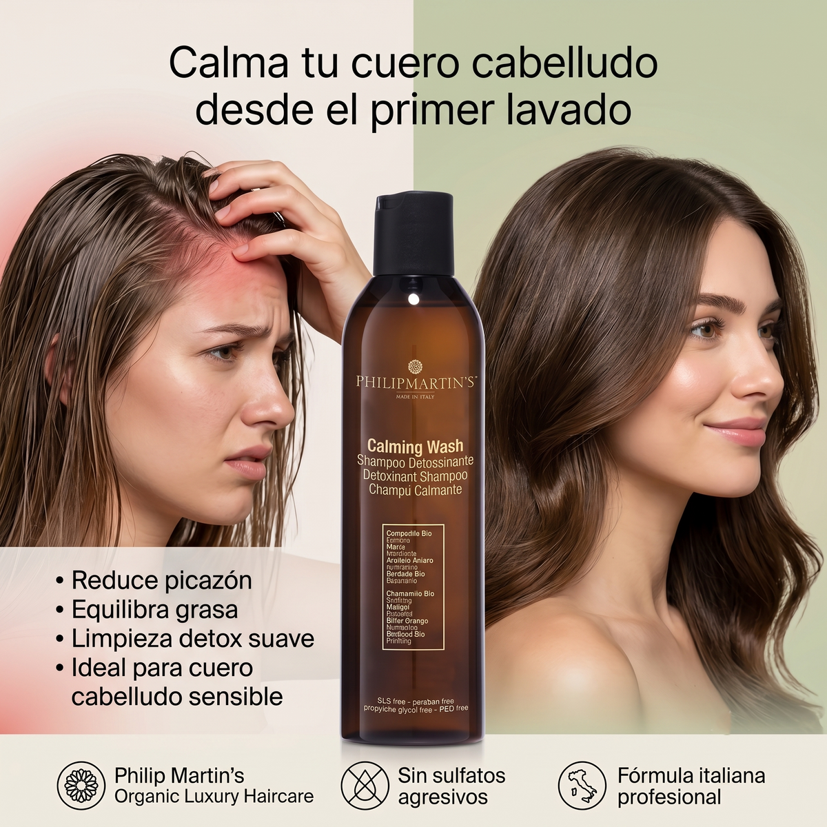 Philip Martin’s Calming Wash Shampoo Calmante Detox para Cuero Cabelludo Sensible 250 ml