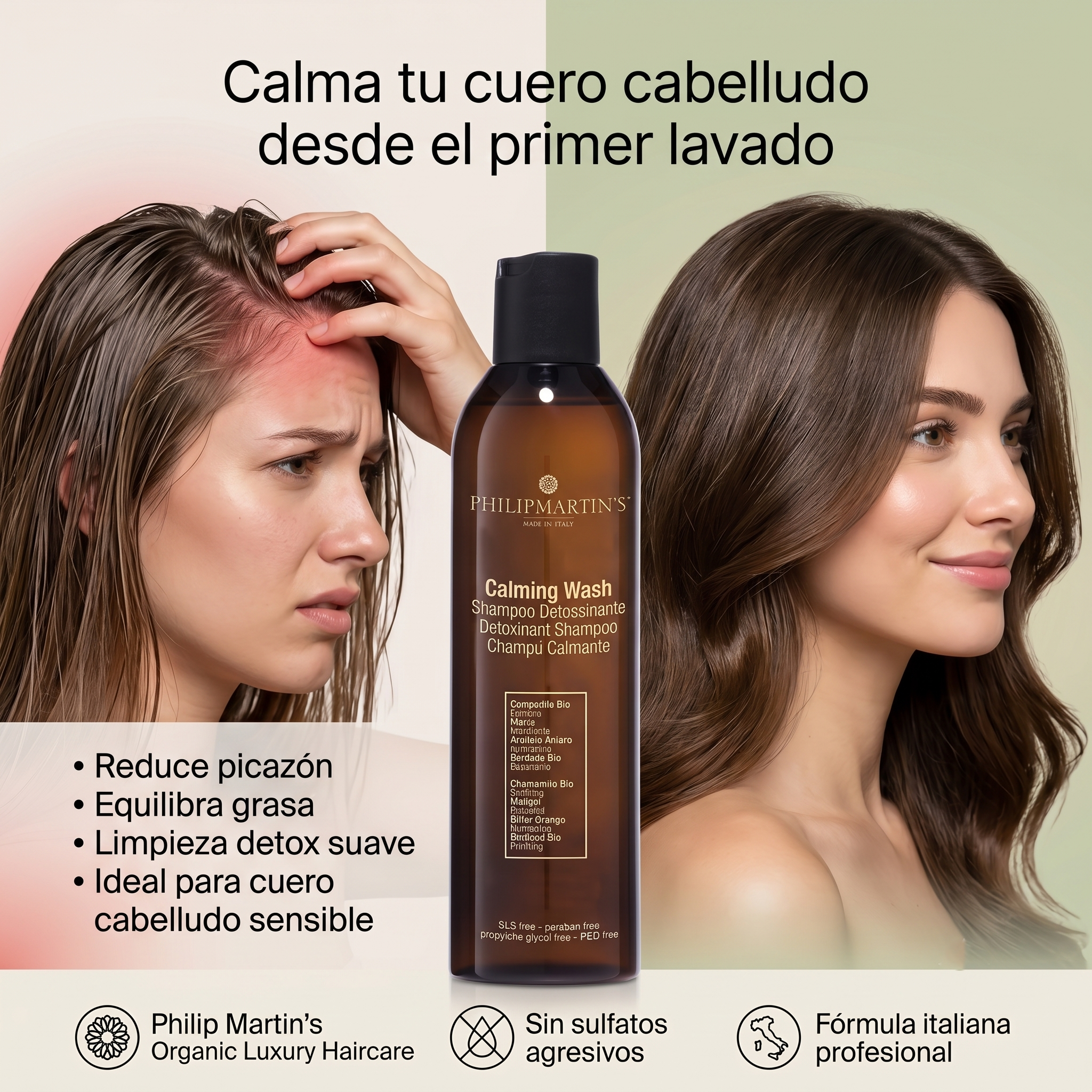 Philip Martin’s Calming Wash Shampoo Calmante Detox para Cuero Cabelludo Sensible 250 ml