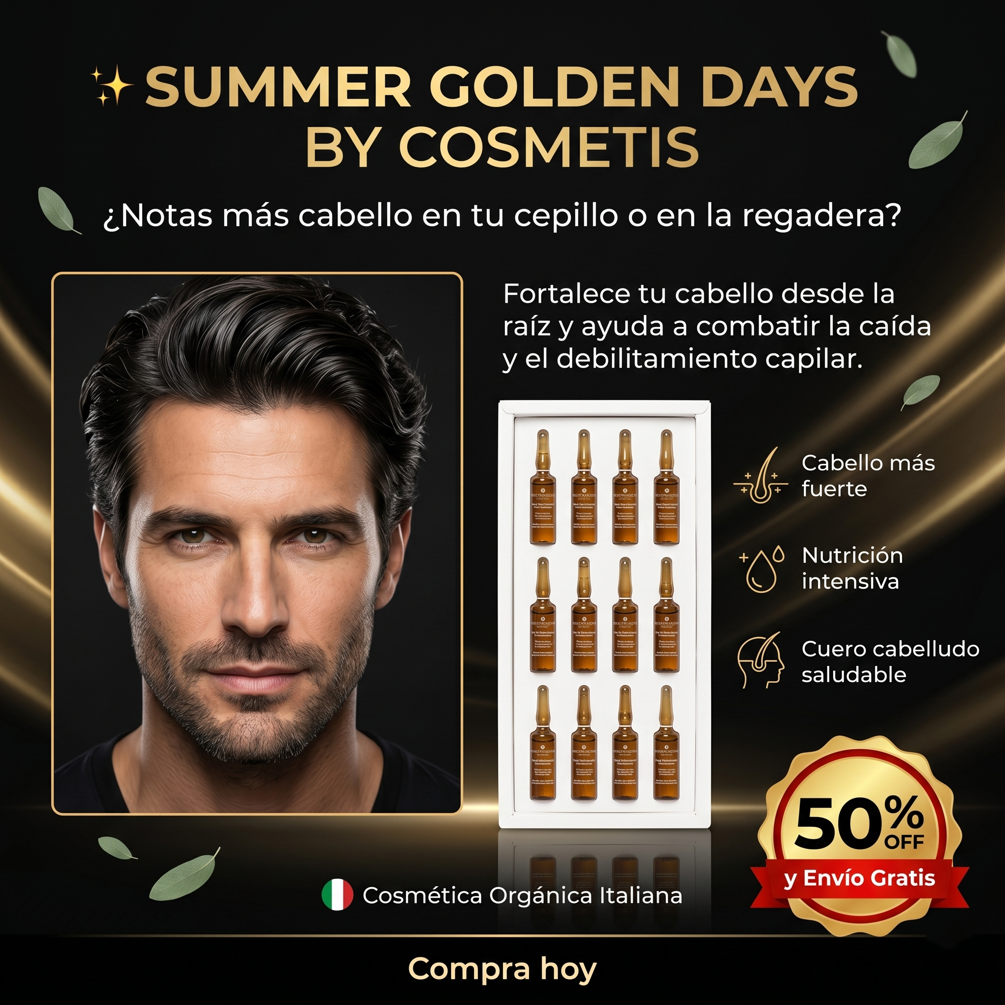 Philip Martin's Scalp Nutriment Professional Ampolletas - Tratamiento Anti-Caída Capilar Profesional, Ampollas para Cabello Fino y Debilitado por Estrés (Ortiga Orgánica, Células Madre), 12 Piezas, Made in Italy