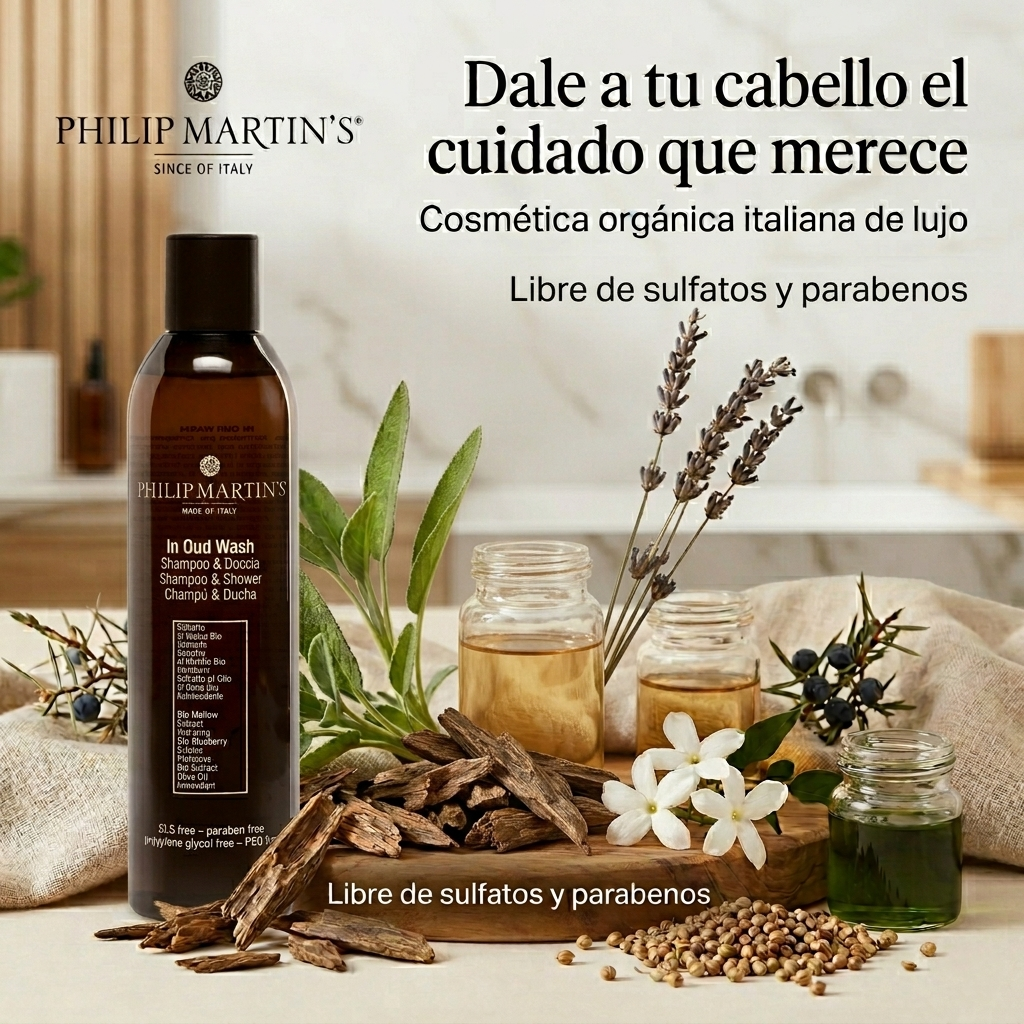 PHILIP MARTIN’S In Oud Wash Shampoo Purificador 250ml | Limpieza sensorial y brillo